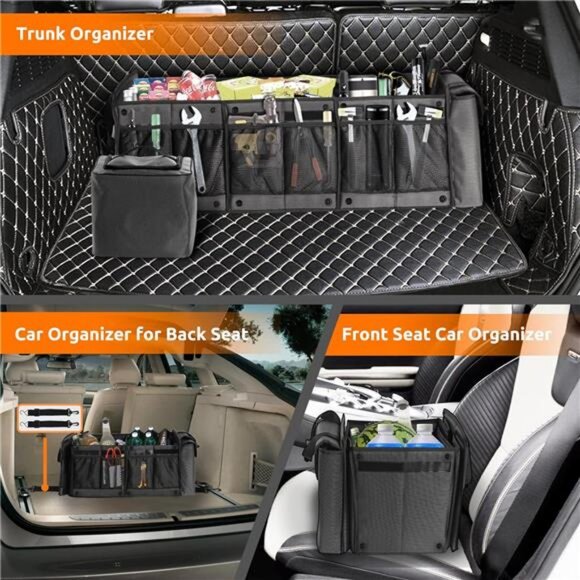 Car Trunk Organizer with Portable Leakproof Cooler Bag, Foldable Cover - Picture 5 of 7